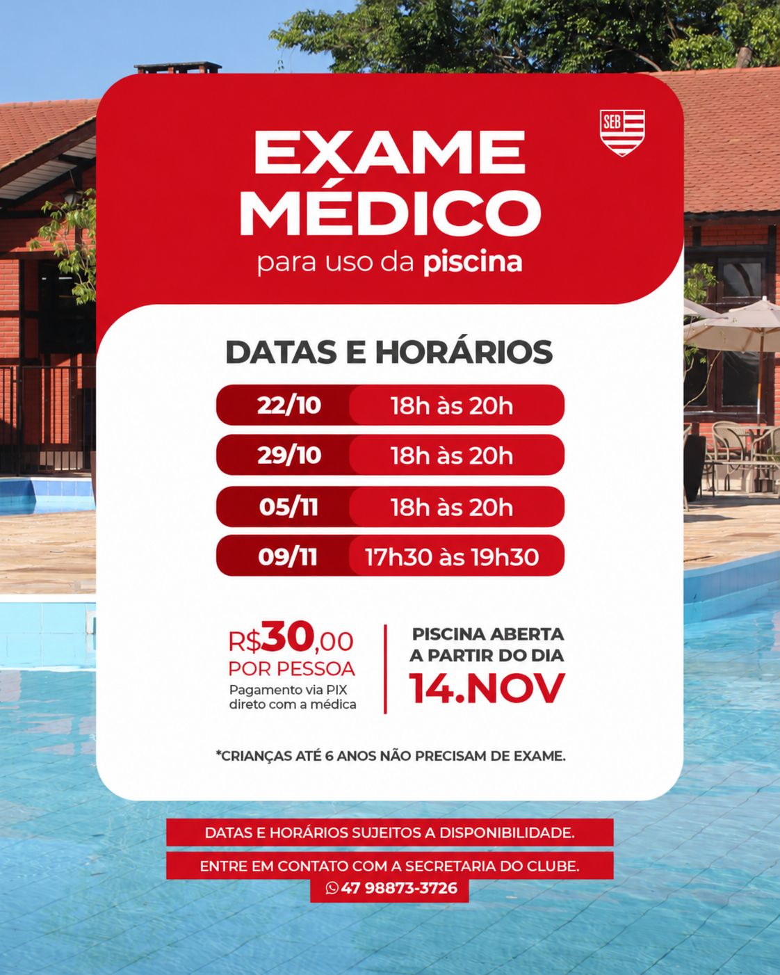 Sócio, agende seu exame médico!